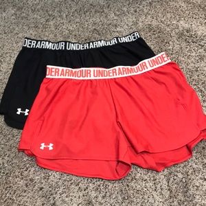 Black and Red Under Armour shorts